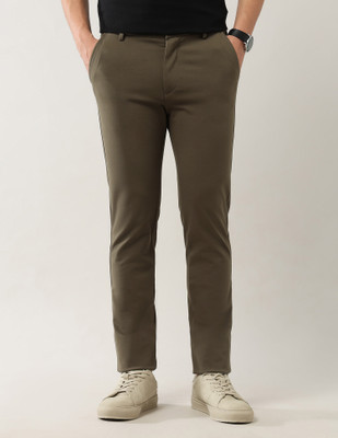 Arrow Sport Slim Fit Men Brown Trousers