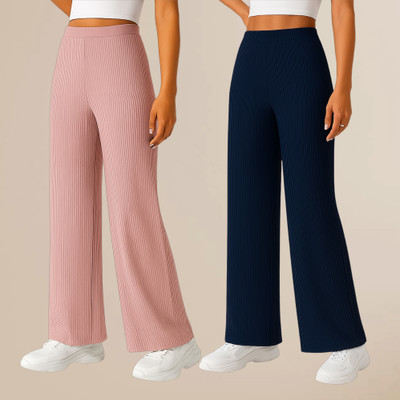 METRONAUT Comfort Fit Women Pink, Blue Trousers