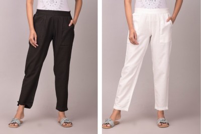 Alexa Eva Regular Fit Women Black, White Trousers