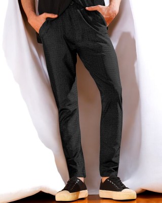 INDICLUB Regular Fit Men Black Trousers