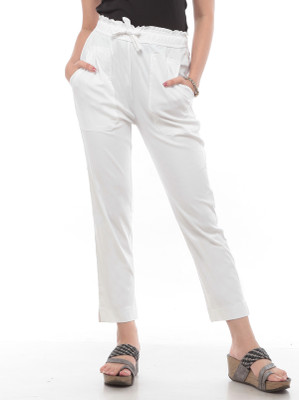 TRUELADY Regular Fit Women White Trousers