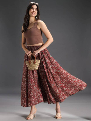 KITKET FASHION Flared Women Maroon Trousers