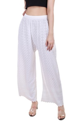 LYROO Flared Women White Trousers