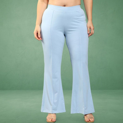 Anitafashion Loose Fit Women Light Blue Trousers
