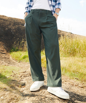 CAMPUS SUTRA Regular Fit Men Green Trousers
