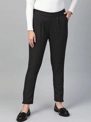 Yash Gallery Regular Fit Women Black Trousers
