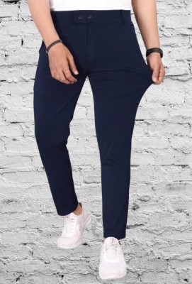 CIVIRASTYLE Slim Fit Men Blue Trousers