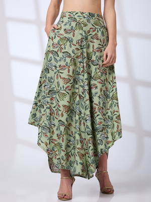 Globus Flared Women Green Trousers