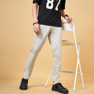 YU by Pantaloons Regular Fit Men Grey Trousers