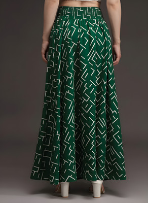 WW Store Flared Women Dark Green Trousers