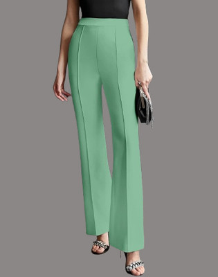 HouseOfCommon Regular Fit Women Light Green Trousers