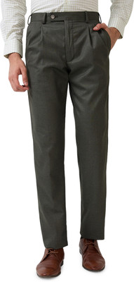 PARK AVENUE Regular Fit Men Green Trousers