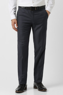 VAN HEUSEN Slim Fit Men Dark Blue Trousers