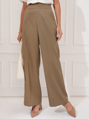 Tokyo Talkies Flared Women Grey Trousers
