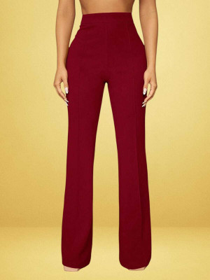 HouseOfCommon Loose Fit Women Maroon Trousers