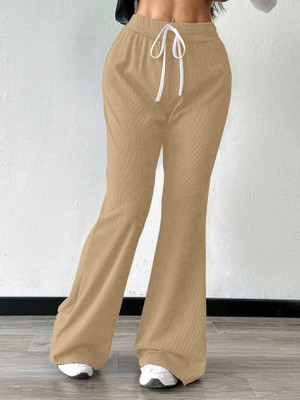 Rajovati Loose Fit Women Cream Trousers