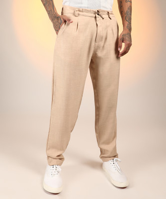 CAMPUS SUTRA Regular Fit Men Beige Trousers