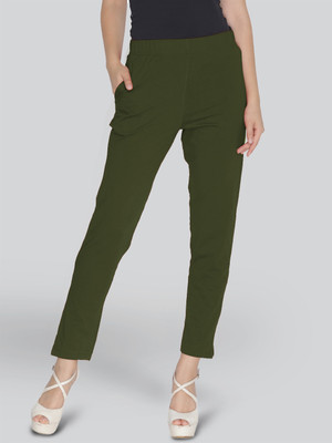 Lyra Slim Fit Women Green Trousers