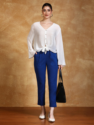 Jaipur Kurti Regular Fit Women Blue Trousers