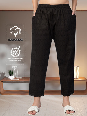 FamBee Relaxed Women Black Trousers