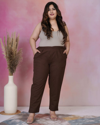 Anmi Regular Fit Women Brown Trousers