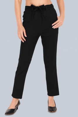 MM-21 Fashion Straight Fit Women Black Trousers