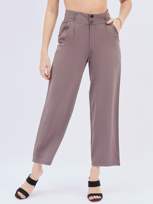 Mast & Harbour Straight Fit Women Pink Trousers