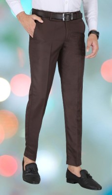 Kurus Slim Fit Men Brown Trousers