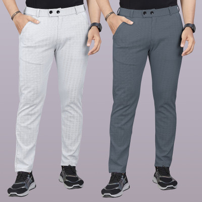 GIBBONTE Regular Fit Men Grey, Grey Trousers