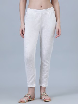 blue lemon Slim Fit Women White Trousers