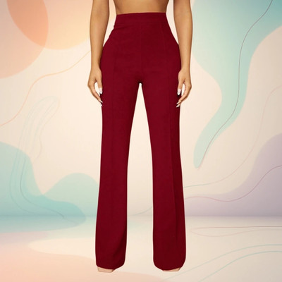 Anitafashion Loose Fit Women Maroon Trousers