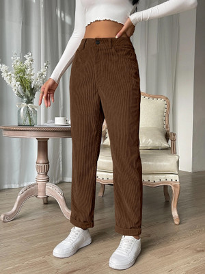 Rajovati Slim Fit Women Brown Trousers