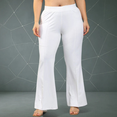 nitafashion Comfort Fit, Regular Fit Women White Trousers