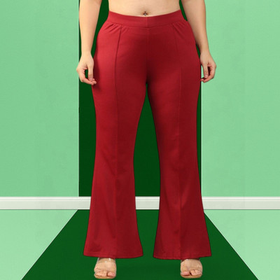 Anitafashion Loose Fit Women Maroon Trousers