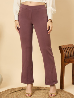 LE BOURGEOIS Flared Women Purple Trousers