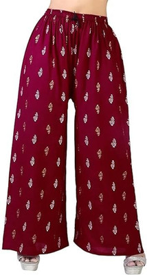SHENEXAS Regular Fit Women Maroon Trousers