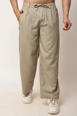 CLOTHINK India Regular Fit Men Light Green Trousers