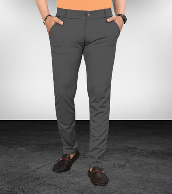 Lewit Regular Fit Men Grey Trousers