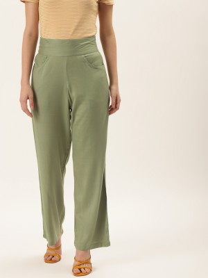 Alsace Lorraine Paris Regular Fit Women Light Green Trousers