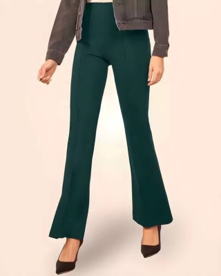 OMRY Regular Fit Women Green Trousers