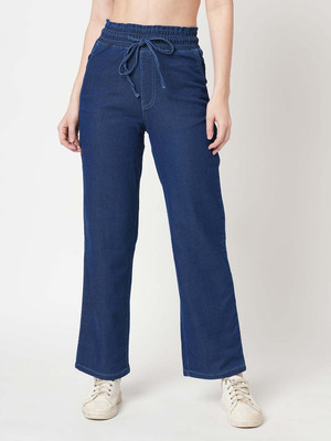 Kraus Jeans Women Blue High-Rise Joggers Relaxed Women Blue Trousers