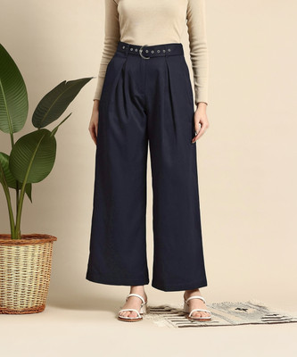 Mast & Harbour Regular Fit Women Blue Trousers