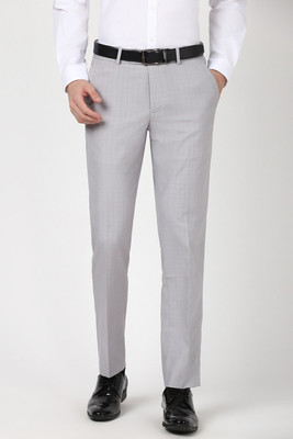 PETER ENGLAND Slim Fit Men Grey Trousers