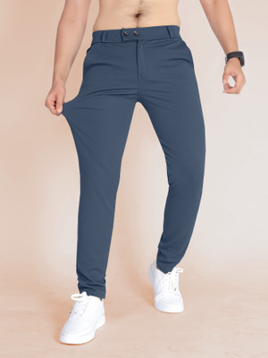 Shivark Slim Fit Men Dark Blue Trousers