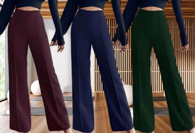 Parona Regular Fit Women Purple, Dark Blue, Green Trousers