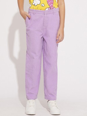 VERO MODA Straight Fit Girls Purple Trousers