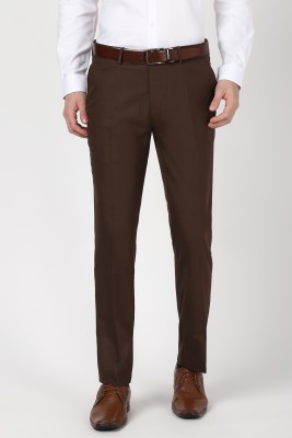 PETER ENGLAND Slim Fit Men Brown Trousers