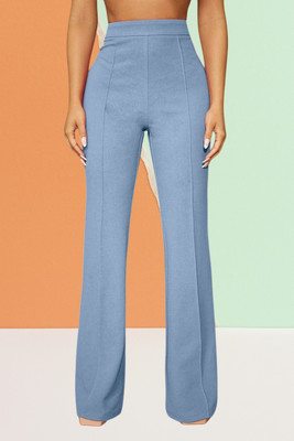 SKD TRENDZ Comfort Fit, Regular Fit Women Light Blue Trousers