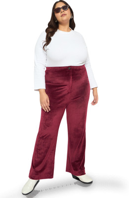 wild U Flared Women Maroon Trousers