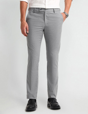 ARROW Slim Fit Men Grey Trousers